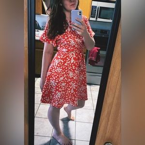 Banana Republic Red Floral Dress